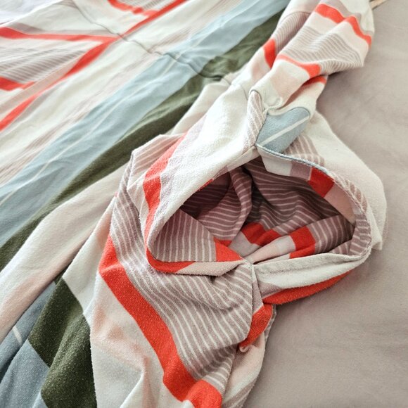 Plus Size Stripe Cotton Knit Sash Tie Shirt Dress - Picture 12 of 16